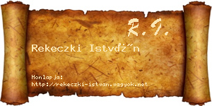 Rekeczki István névjegykártya