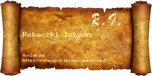Rekeczki István névjegykártya